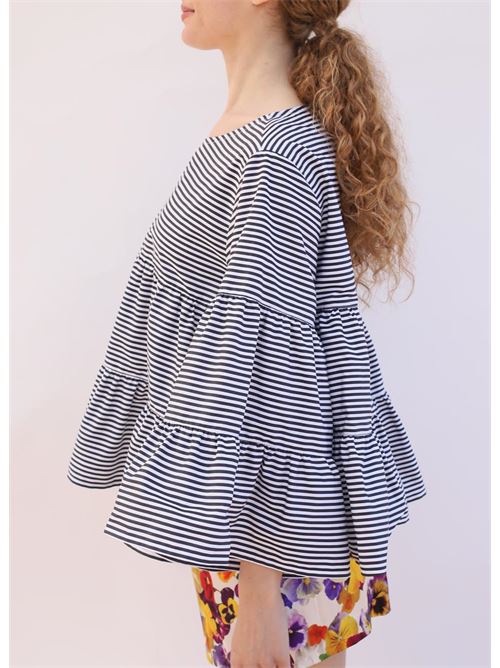 blusa a righe bianche e nere Laboratorio Capri | MIRÒRIGABN